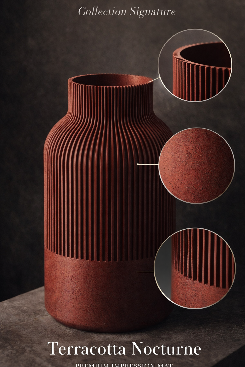 🏺 Vase Sculptural – Finition Minérale Mate