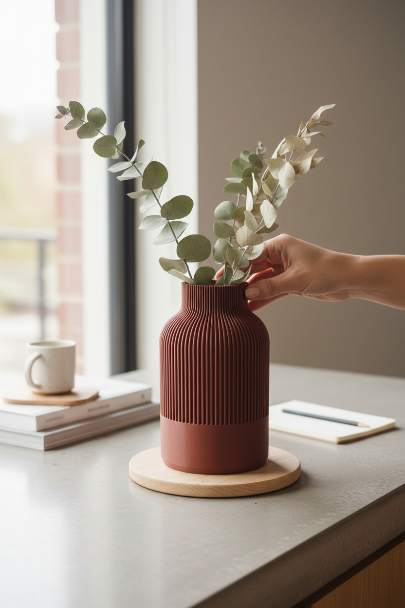 🏺 Vase Sculptural – Finition Minérale Mate