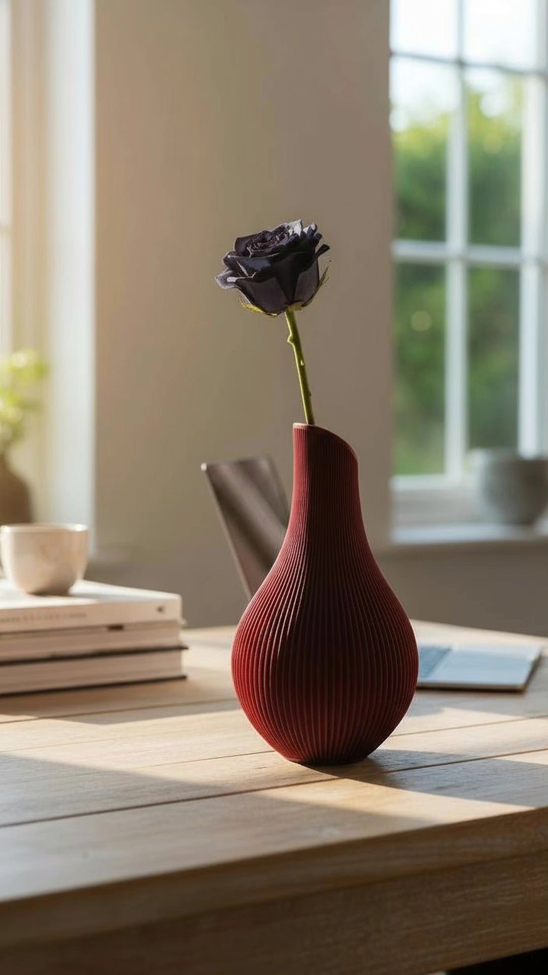 Vase décoratif sculpté – Rouge pétillant Sparkle – Design moderne & fabrication artisanale