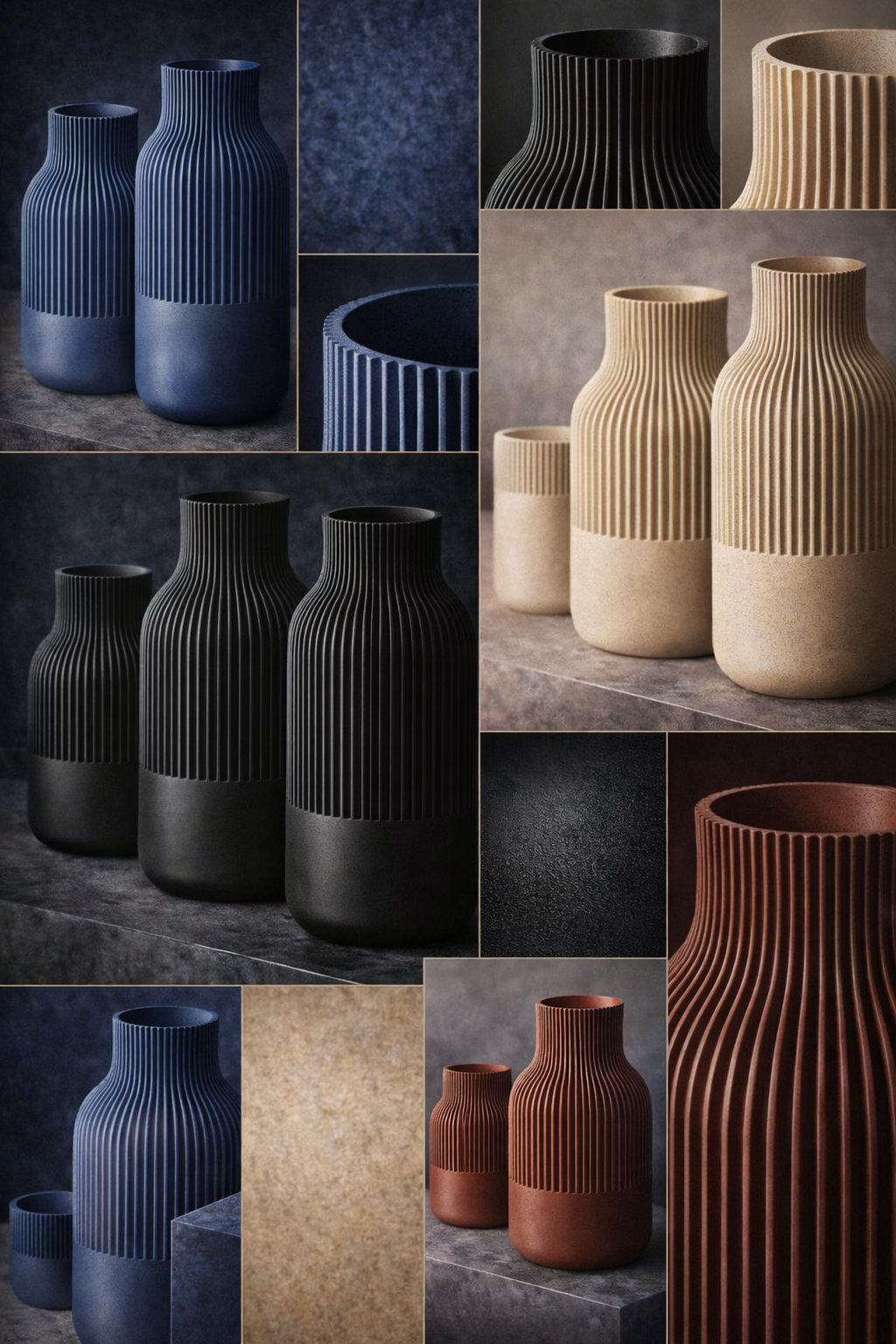 🏺 Vase Sculptural – Finition Minérale Mate