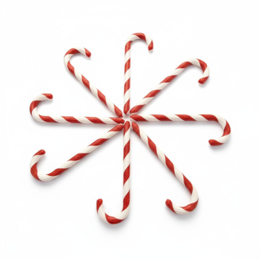 Pack de 12 sucres d’orge décoratifs artisanal – Personnalisable même fluorescent – Décoration de Noël élégante & écologique