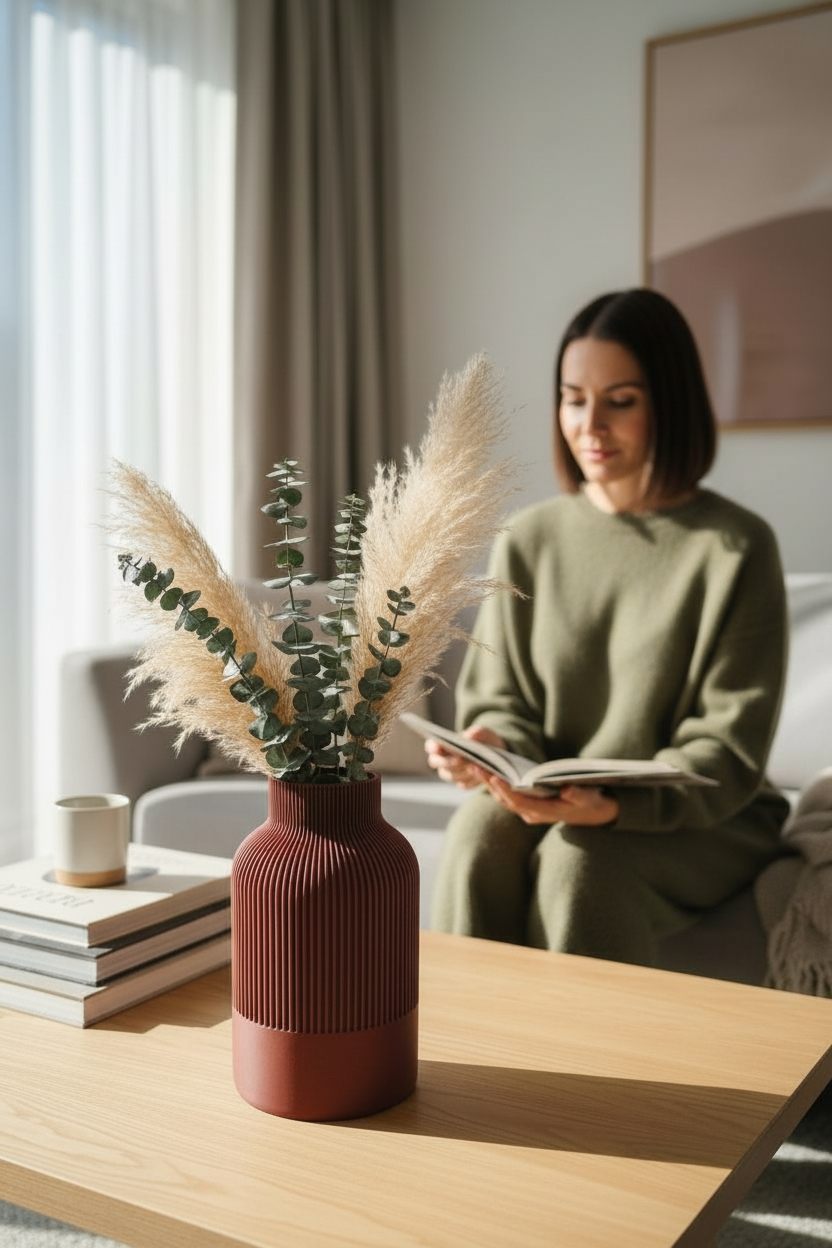 🏺 Vase Sculptural – Finition Minérale Mate